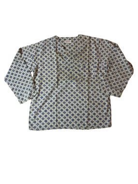 Vintage Marshall Field’s Lakeside Cotton Wrap Shirt Kimono Lounge Top Mod Print